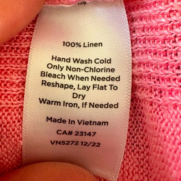 Talbots Linen Pink Beach Sweater, Size M - Picture 6 of 6